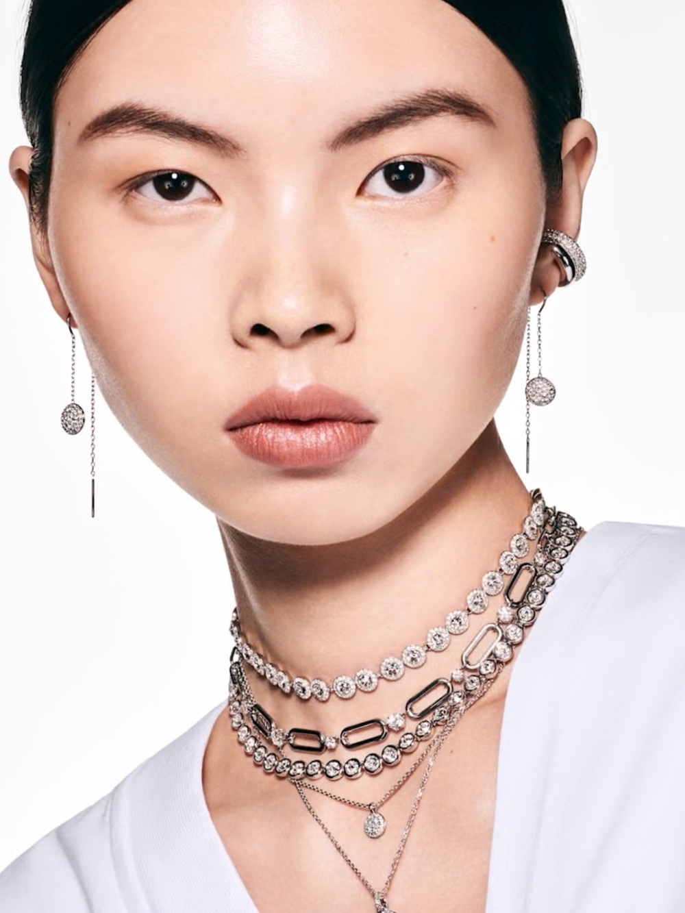 Constella Rhodium-Plated Swarovski Crystal Chain Necklace